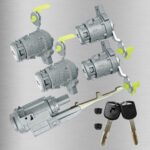 Full Car Lock Cylinder Ignition Lock Left and Right Door Locks for Honda CRV