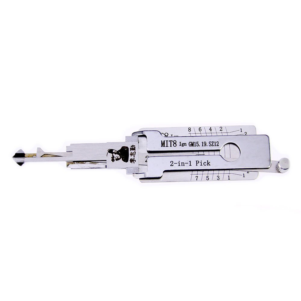 Lishi MIT8 Ign GM15/GM19/SZ12 2-in-1 Decoder and Pick Tool for Mitsubishi