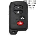 2/3/4 Buttons Car Remote Key 4D67 Chip 314MHz For Toyota RAV4/Highlander/Land Cruiser 2007+