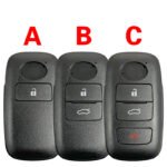 1/2/3 Buttons Car Key Replacement Shell for Toyota Yaris – 5 Packs