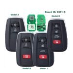2/3/4 Buttons Keyless Smart Remote Key Fob for Toyota Prius 2016 2017 2018 2019 HYQ14FBC 89904-47530 314.3MHz