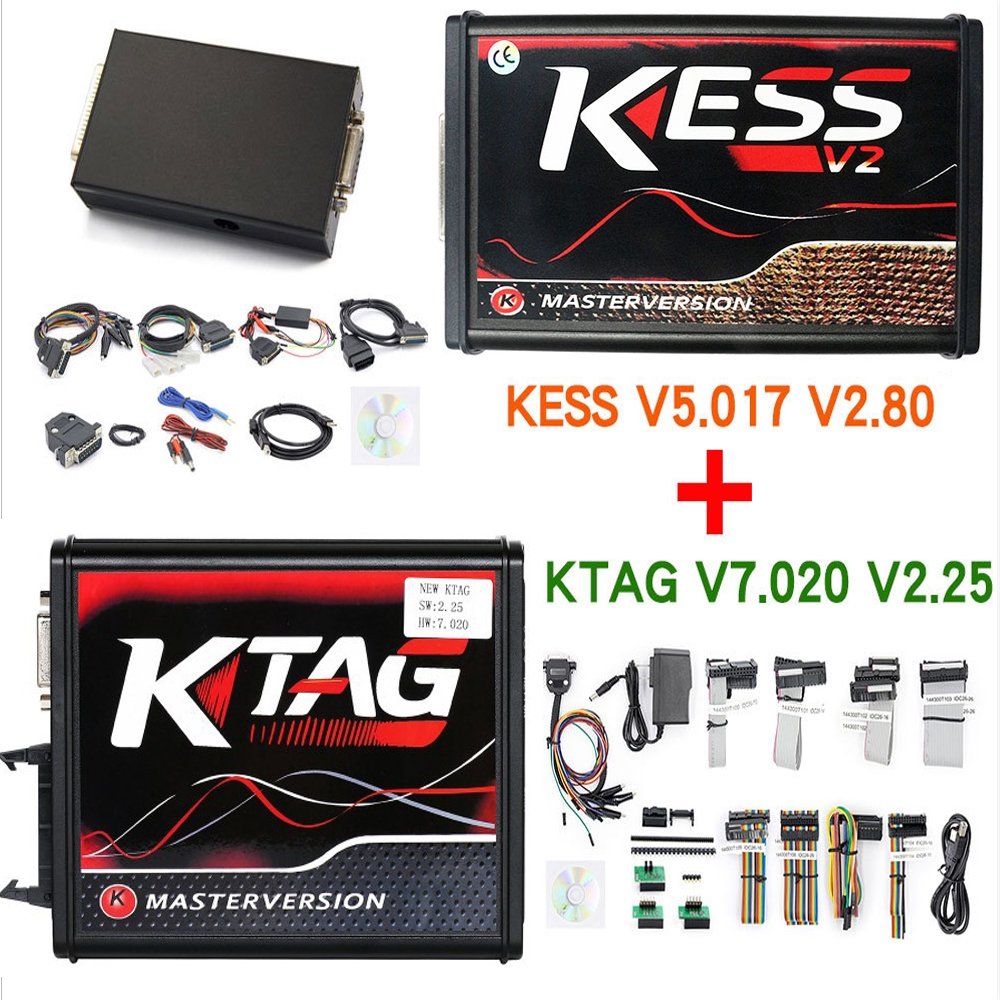 KESS V2 ECU Programmer V5.017 V2.8 KTAG V7.020 V2.25 2in1 K-Suite EU Version with Red PCB