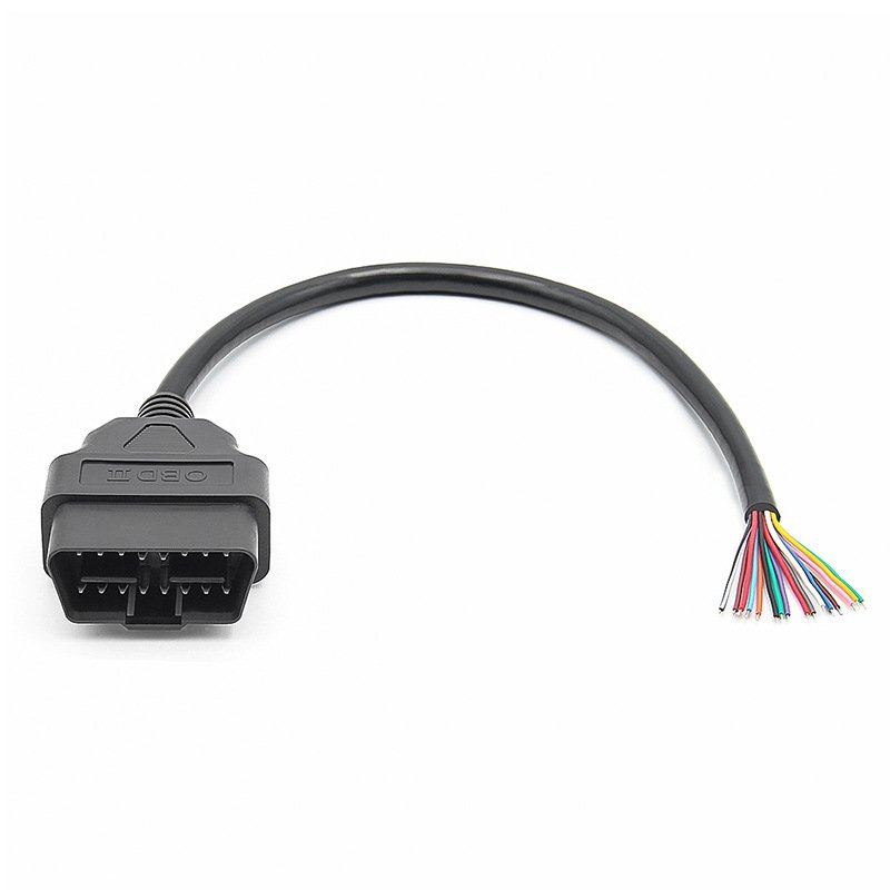 OBD2 16 Pin Male to DIY Extension Cable 30cm