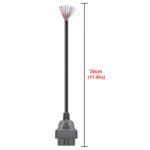 OBD2 16 Pin Male to DIY Extension Cable 30cm