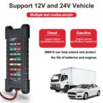 BM410 Car Battery Tester 12V /24V Digital Detector 7 LED Lights Display Loading Test Auto Battery Tester Analyzer