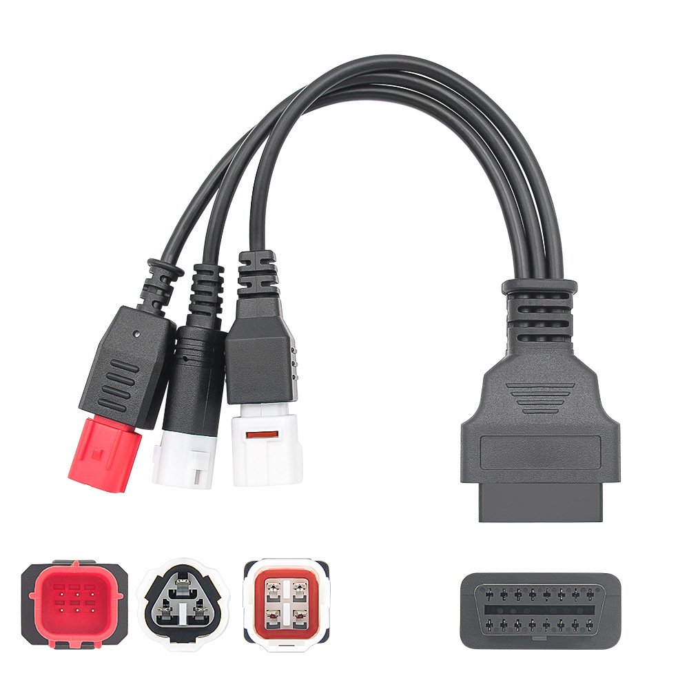 Honda Yamaha 3+4pin 6pin to OBD 16pin