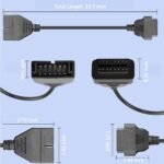 12Pin to 16Pin Male Connector OBDII Adapter Cable for GM