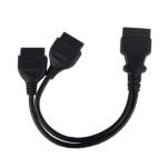 ELM327 2 In 1 OBD2 Male to Dual Female Extension Cable for On-board Computer/ELM327/ Diagnostic Tool/etc.