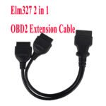 ELM327 2 In 1 OBD2 Male to Dual Female Extension Cable for On-board Computer/ELM327/ Diagnostic Tool/etc.
