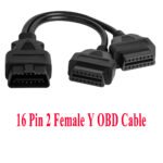 ELM327 2 In 1 OBD2 Male to Dual Female Extension Cable for On-board Computer/ELM327/ Diagnostic Tool/etc.