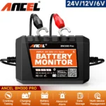 ANCEL BM300 Pro 6V/24V/12V Car Battery Tester Car Motorcycle Cranking/Charging Battery System Analyzer Test Tools