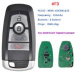 315mhz 4 Buttons Smart Remote Control Car Keys for 2019 Ford Transit Connect