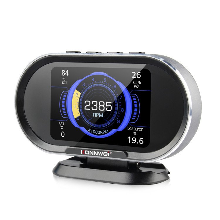KONNWEI KW206 Car Fault Scanner + Head-up Display 2 in 1 Fuel Consumption Water Temperature Gauge Display