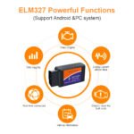 V2.1 ELM327 OBD2 IOS Android Dual System Bluetooth Car Diagnostic Instrument Works with All OBD-II Compliant Vehicles