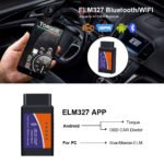 V2.1 ELM327 OBD2 IOS Android Dual System Bluetooth Car Diagnostic Instrument Works with All OBD-II Compliant Vehicles