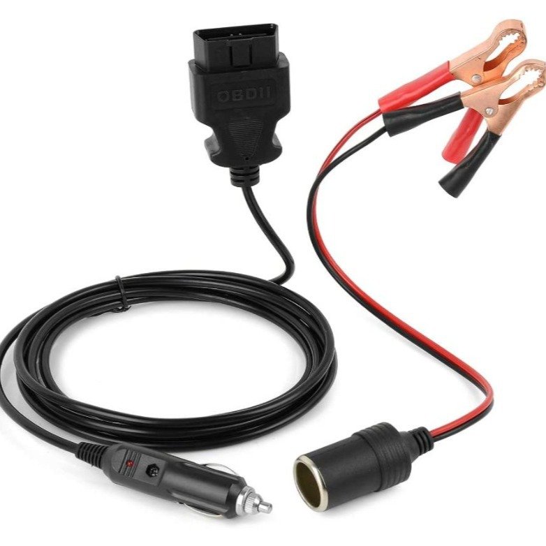 Cigarette Lighter Extension Cable (3m) with Alligator Clip Cigarette Lighter Socket (OBD and Alligator Clip)