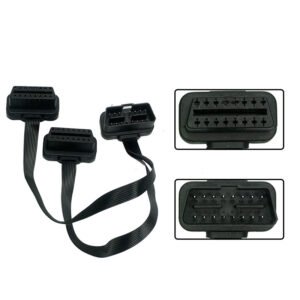 Car OBD Extension Cable 1 to 2 OBD2 Adapter Cable Elbow 0.3m