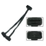 Car OBD Extension Cable 1 to 2 OBD2 Adapter Cable Elbow 0.3m