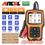 ANCEL AD410 PRO 2-in-1 Code Reader + 12V Car Battery Test Scanner Check Engine with Full OBD2 Function Car Diagnostic Tools