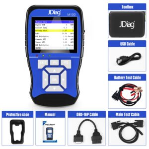 JDIAG M100 Moto Scanner Universal Motorcycle Scan Tool Dual System Motorcycle Detection System + Battery Detection- OBD Version