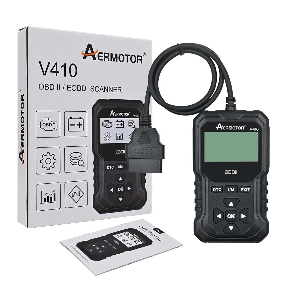 AERMOTOR V410 OBD2/EOBD Scanner Automotive DTC Lookup Code Reader Car Diagnostic Tools