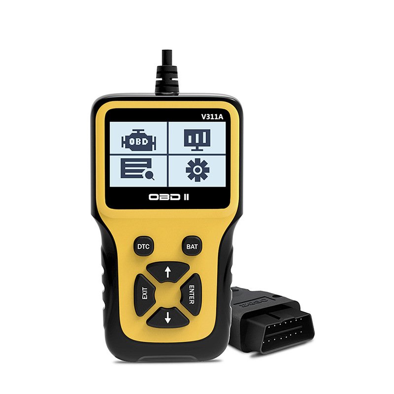 V311A OBD2 Car Code Reader with DTC BAT Shortcut Key Engine Fault Diagnosis Code Reading Card Automobile Fault Detection