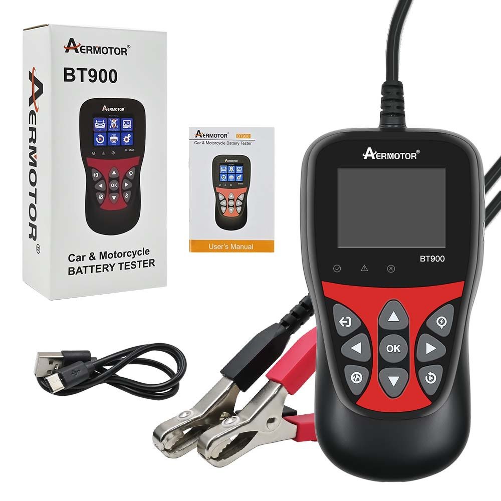 AERMOTOR BT900 Car / Motorcycle Battery Test Tool Supports 6V/12V