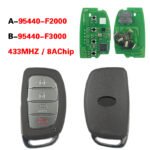 4 Buttons 433mhz 8A Chip Car Remote Keys for 2016-2018 Hyundai Elantra CQOFD00120 95440-F3000
