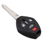 4-button Car Key Shell Right Slot with Keychain for Mitsubishi