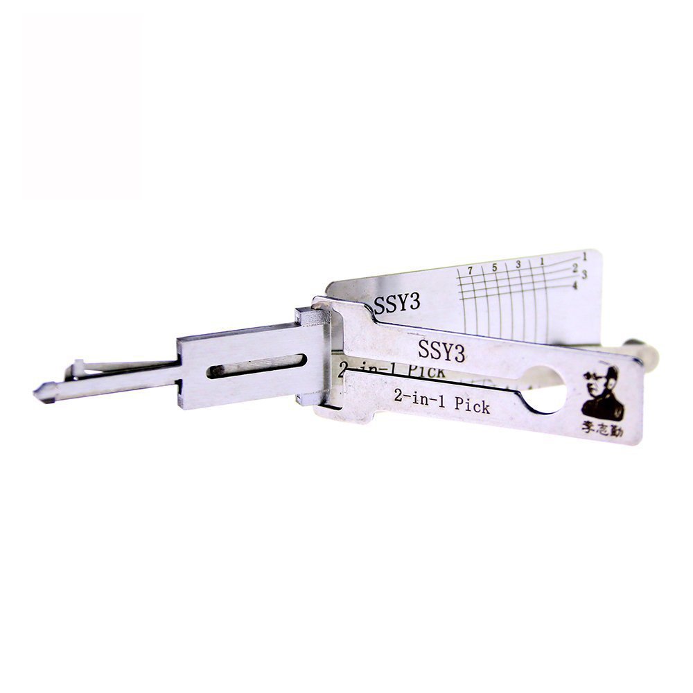 Lishi SSY3 2-in-1 Decoder and Pick for SSANGYONG [Profile: SSY3T Flat 8 Cut]