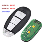 2 Buttons 315Mhz/433MHZ Keyless Entry Remote Key Fob for SUZUKI Vitara SX4 SWIFT S-Cross TS007/TS008 ID47 Chip