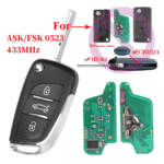 3 Buttons Modified Flip Remote Car Key for Peugeot 207 308 307 407 607 for Citroen C2 C3 C4 0536 ASK/FSK 433Mhz ID46