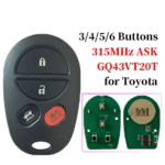 3/4/5/6 Buttons 315MHz Car Remote Keys for Toyota Sienna Highlander Sequoia Tacoma Tundra Avalon Solar 2008 2009 2010 2011 2012 GQ43VT20T