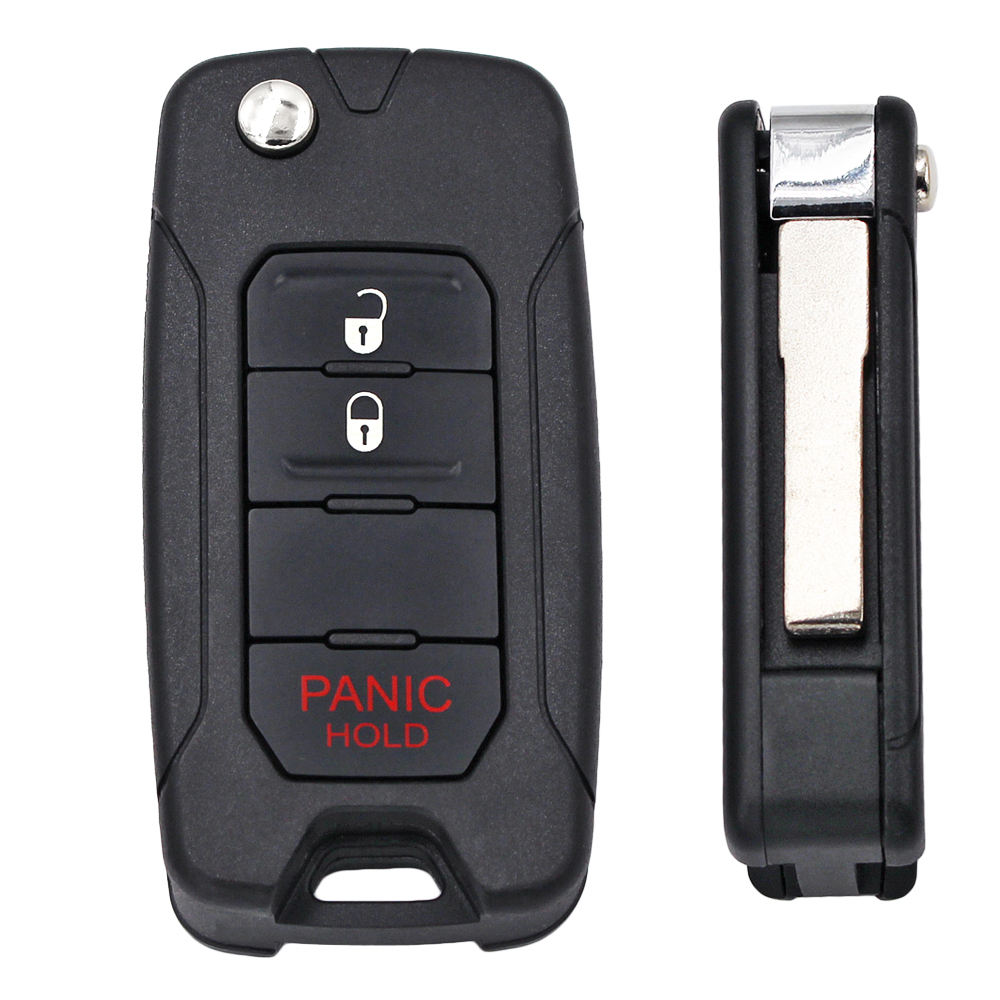 3/4 Buttons FSK 433.92MHZ Flip Remote Key for Jeep Renegade 2016-2020 Fiat 500X FCC 2ADFTFI5AM433TX SIP22 ID48 Megamos AES Chip
