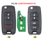 3/4 Buttons FSK 433.92MHZ Flip Remote Key for Jeep Renegade 2016-2020 Fiat 500X FCC 2ADFTFI5AM433TX SIP22 ID48 Megamos AES Chip