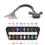 30cm/1ft Universal OBD2 16pin Female Connector to Open OBD Cable J1962F