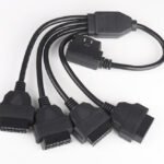 1-4 OBD2 Cable 16-pin OBD Male Extension Cable 0.5m