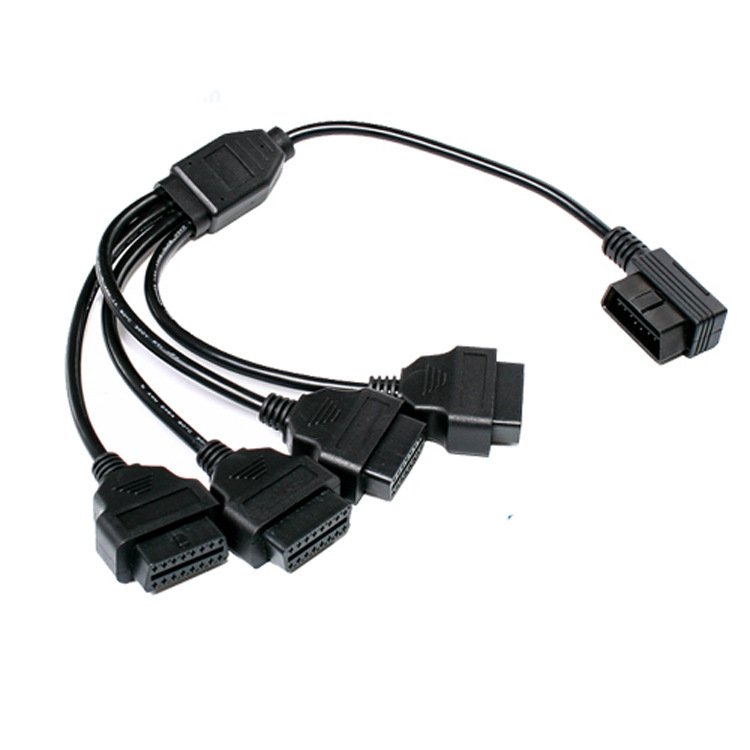 1-4 OBD2 Cable 16-pin OBD Male Extension Cable 0.5m