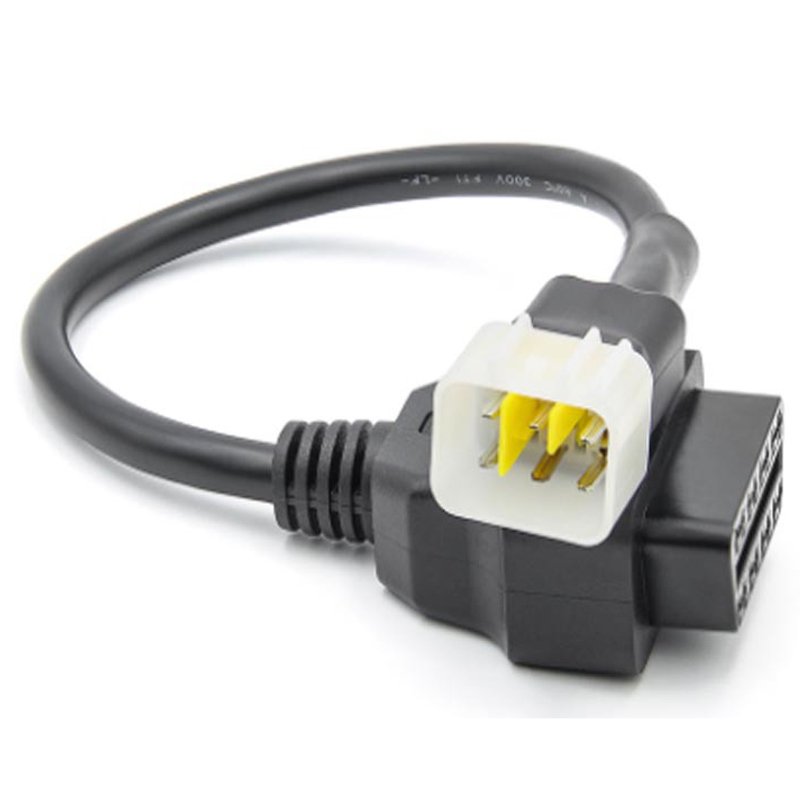 EFI Motorcycle 6-pin to OBD2 16-pin Detection Interface Adapter Cable for Delphi