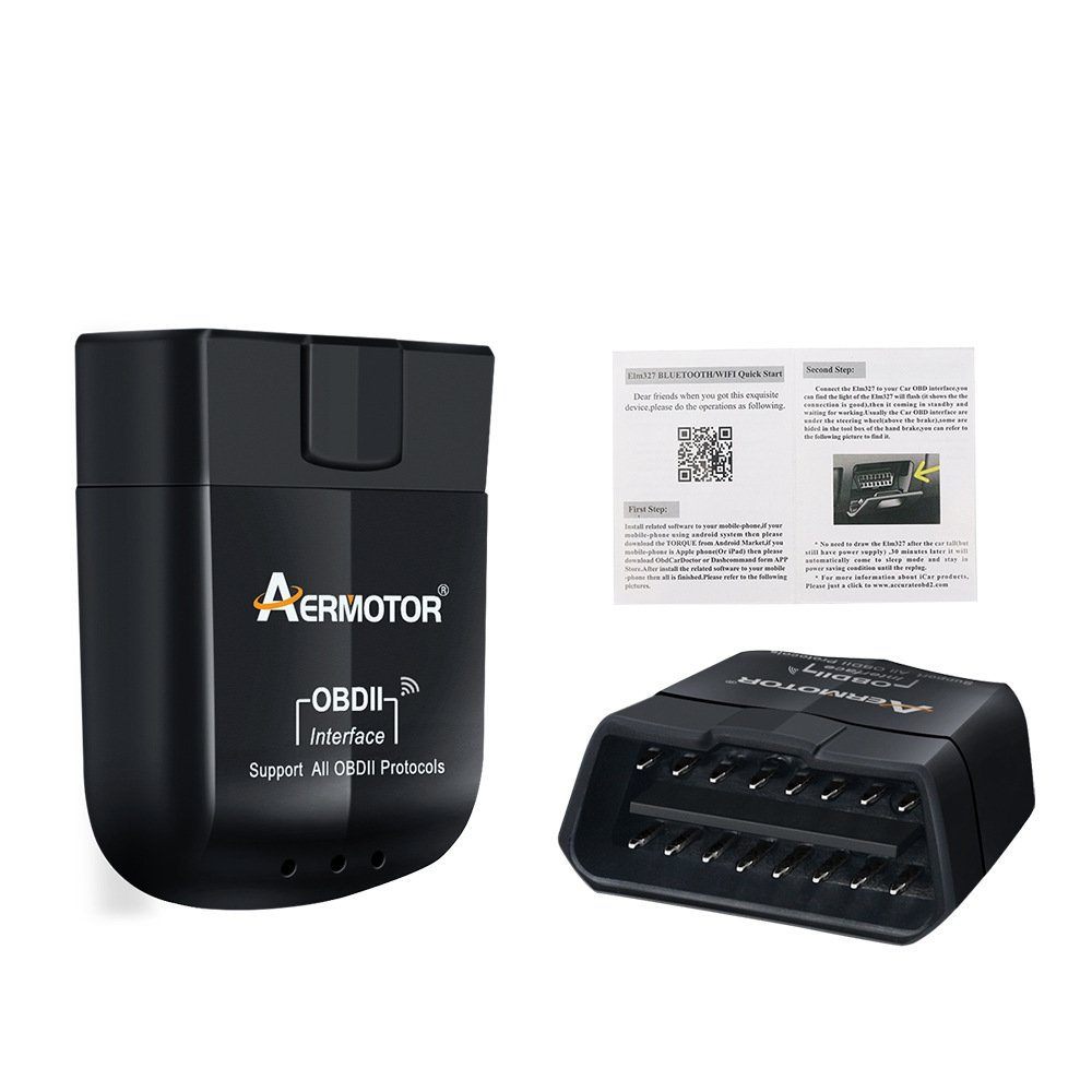 AERMOTOR Mini ELM327 WIFI V1.5 OBD2 Scanner Car Fault Diagnostic Instrument Support Android IOS PIC18F25K80 Chip