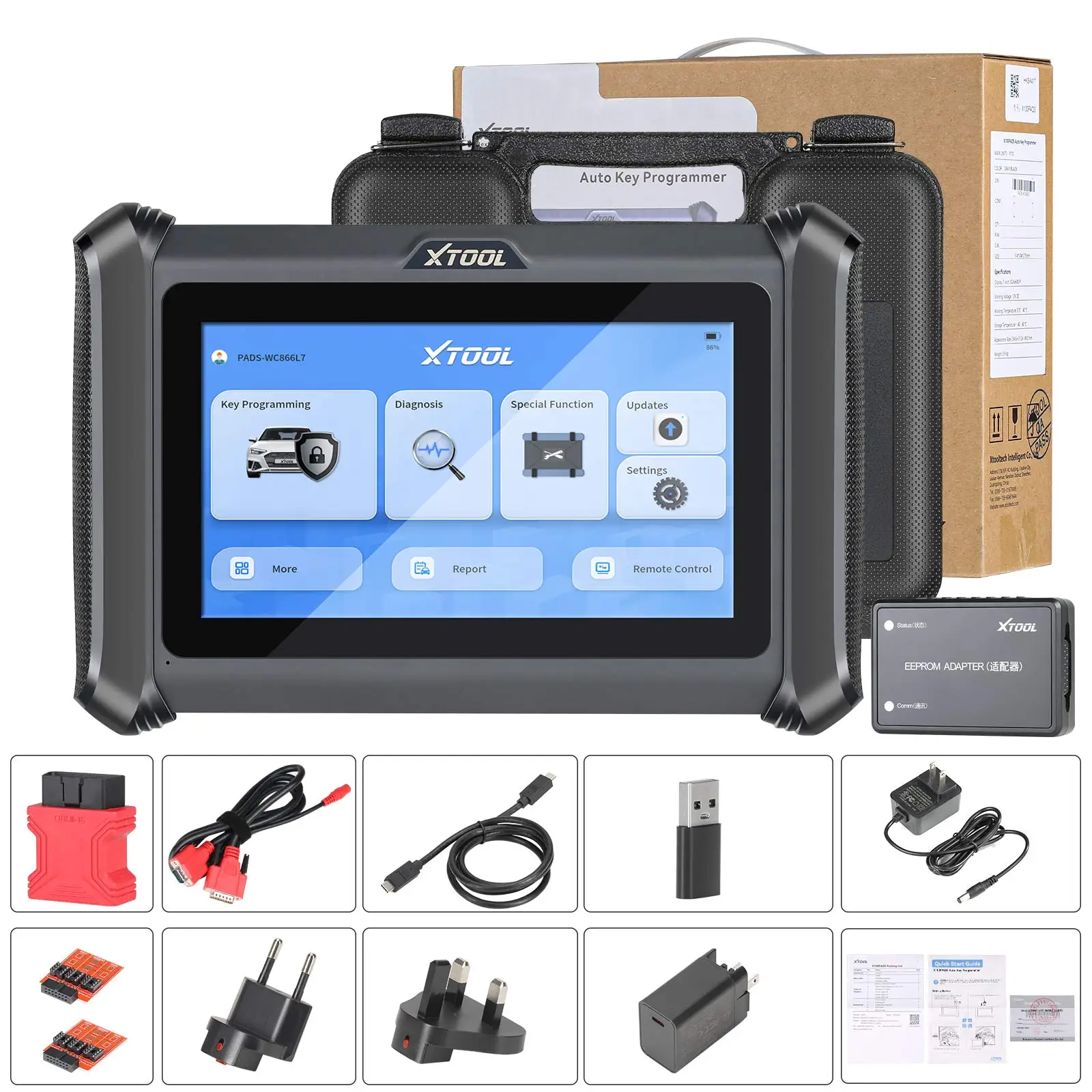 XTOOL X100 PADS V2.0 Key Programmer Tools All Key Lost OBD2 Key Generation Automotive Scanner Built-in CAN FD DOIP